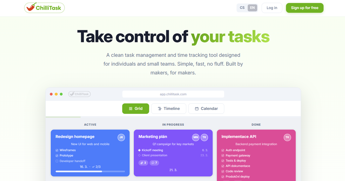Clean Task Manager ChilliTask – Clean task management & time tracking